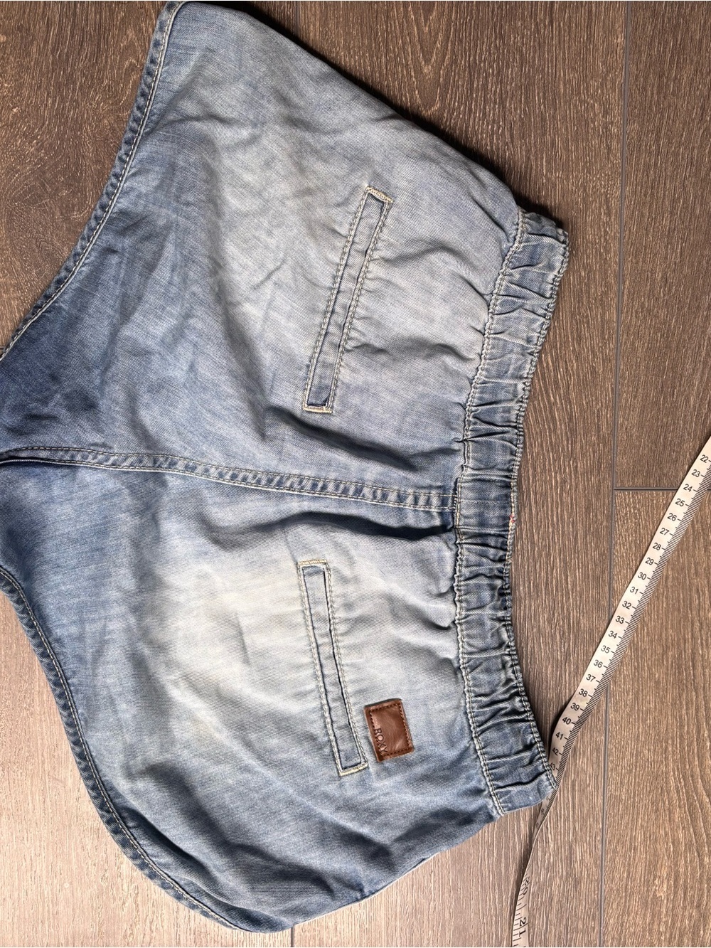 Roxy Light Chambray Denim-Style Drawstring Shorts - Picture 7 of 7